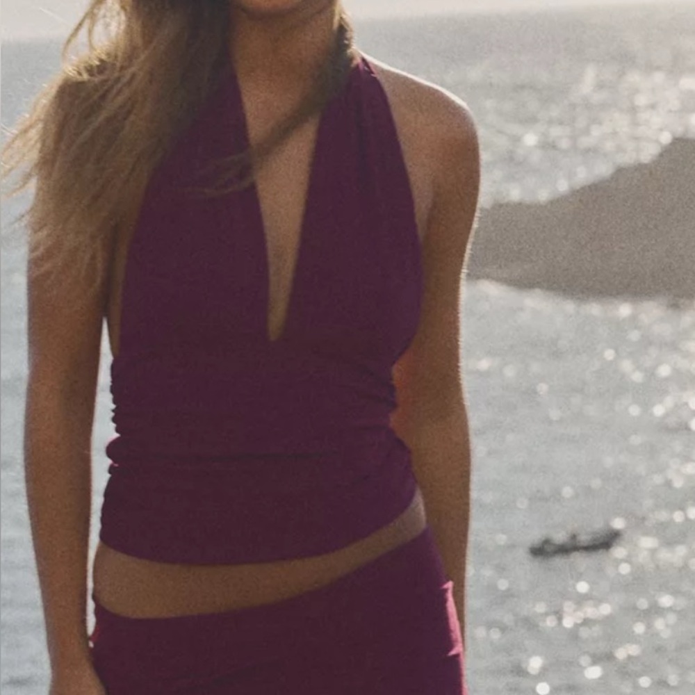 Zara halter ruched top
